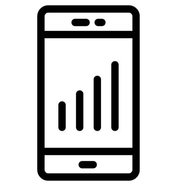 Mobil grafik vektör satırı simgesi