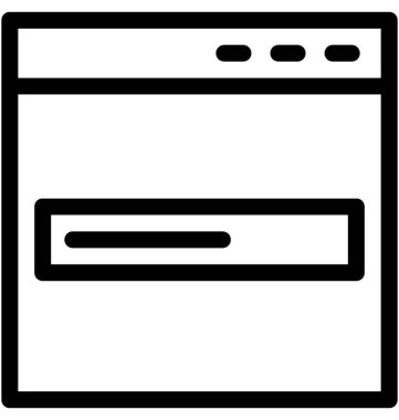 Arama motoru vektör satırı simgesi