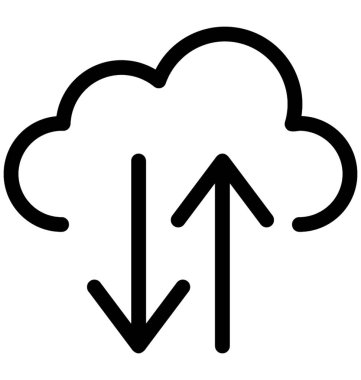 Bulut veri vektör satırı simgesi