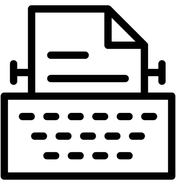 Máquina Escrever Vector Line Icon —  Vetores de Stock