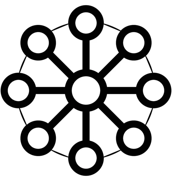 Nätverksikonen Vektor Linje — Stock vektor