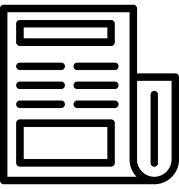 Gazete vektör satırı simgesi