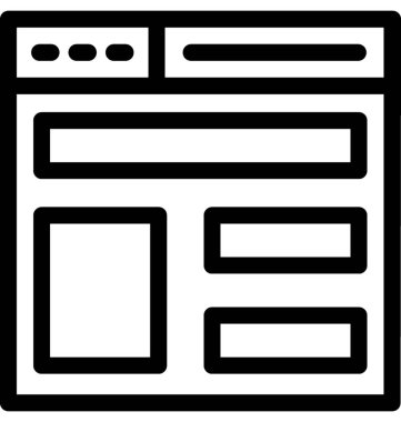 Web sitesi vektör satırı simgesi