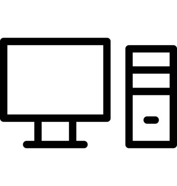 bilgisayar vektör çizgisi simgesi