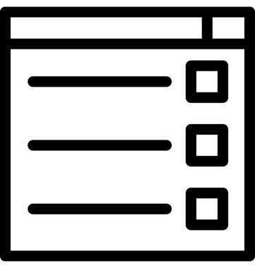 Kontrol listesi vektör çizgisi simgesi