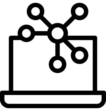 dizüstü bilgisayar vektör çizgisi simgesi