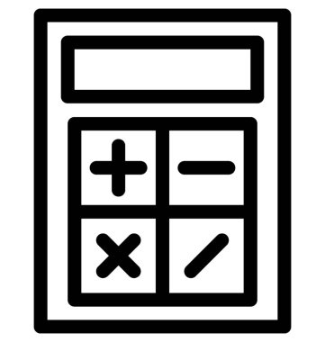 hesap makinesi vektör çizgisi simgesi