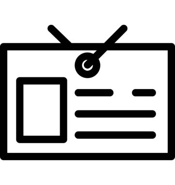 Kimlik kartı vektör satırı simgesi