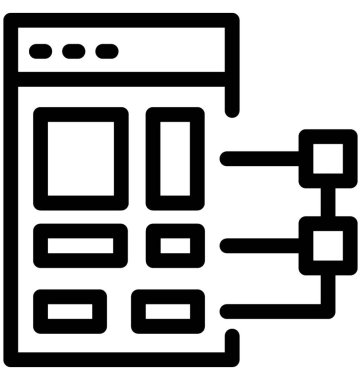 Web sitesi vektör satırı simgesi