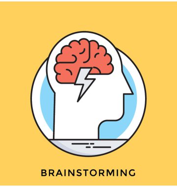 Beyin fırtınası düz vektör simgesi