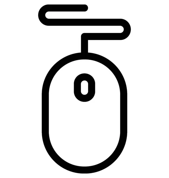 Computer Mouse Vector Line Icon — Stock Vector