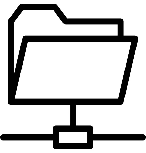 Folder Sharing Vector Line Icon — Stock Vector