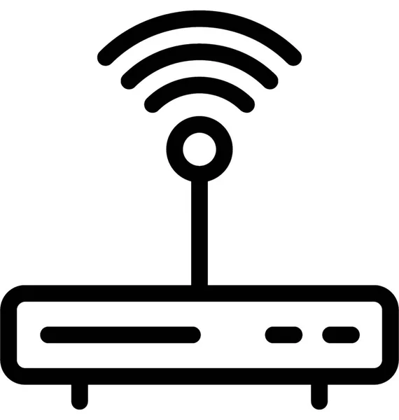 Wifi Modem Vector Lijn Pictogram — Stockvector