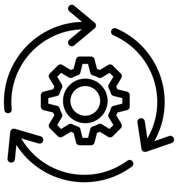 Reset Vector Lijn Pictogram — Stockvector