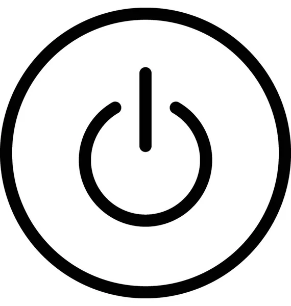 Power Button Vector Line Icon — Stock Vector