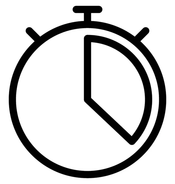 Stopwatch Vector Lijn Pictogram — Stockvector