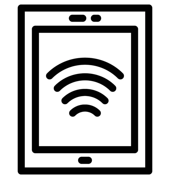 Mobiles Wifi Vektor Line Symbol — Stockvektor