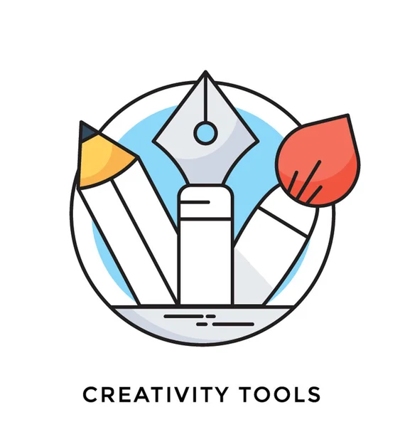 Διάνυσμα Εργαλεία Επίπεδη Δημιουργικότητα Εικονίδιο — Διανυσματικό Αρχείο