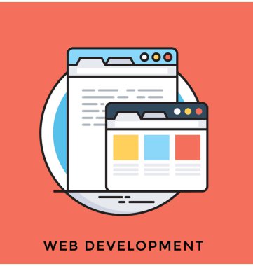 Web geliştirme düz vektör simgesi