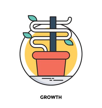 Büyüme düz vektör simgesi