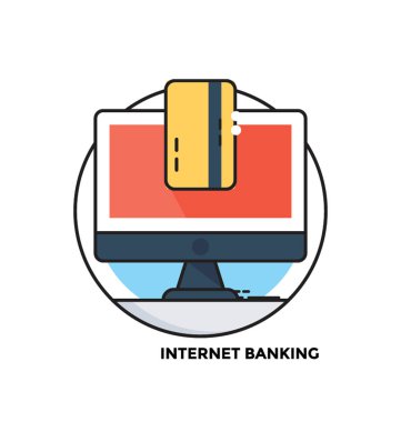 Internet Bankacılığı düz vektör simgesi