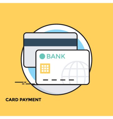 Kartı ödeme düz vektör simgesi