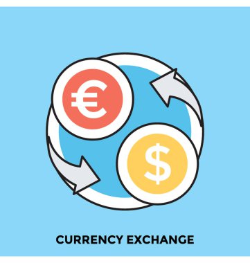 Döviz Alım Satım düz vektör simgesi