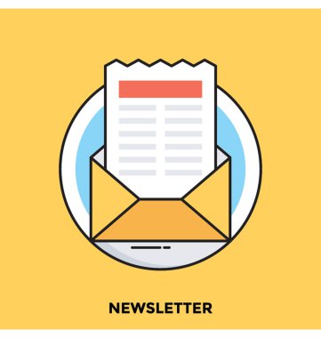 Bülten düz vektör simgesi