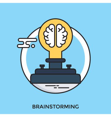 Beyin fırtınası düz vektör simgesi