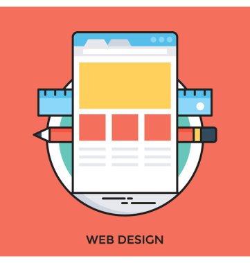 Web Tasarım düz vektör simgesi