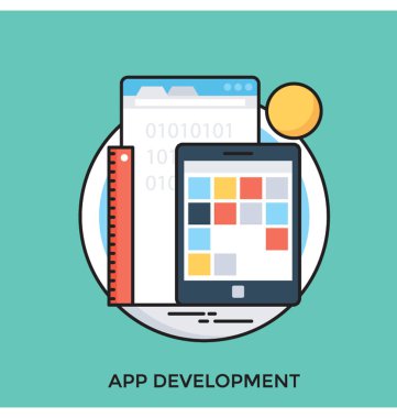 App geliştirme düz vektör simgesi