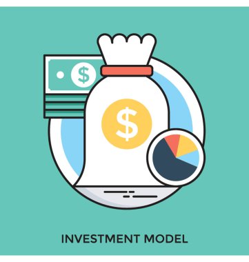 Yatırım modeli düz vektör simgesi