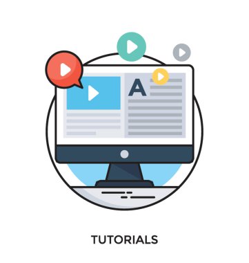 Öğreticiler düz vektör simgesi