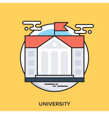 Üniversite düz vektör simgesi