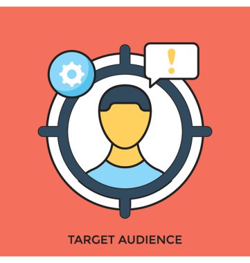 Hedef kitleye düz vektör simgesi