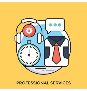 Profesyonel hizmetler düz vektör simgesi