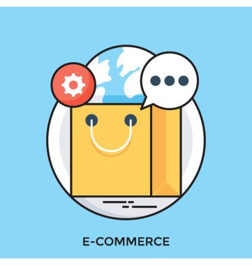 E-ticaret düz vektör simgesi