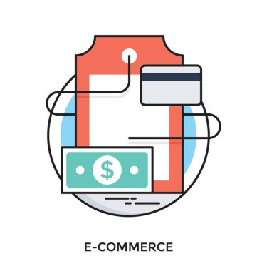 E-ticaret düz vektör simgesi