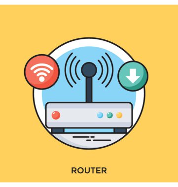Modem düz vektör simgesi