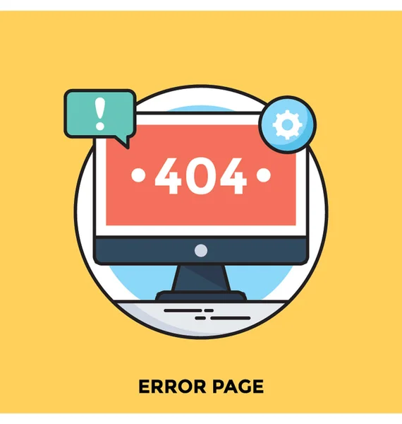 Error Page Flat Vector Icon — Stock Vector