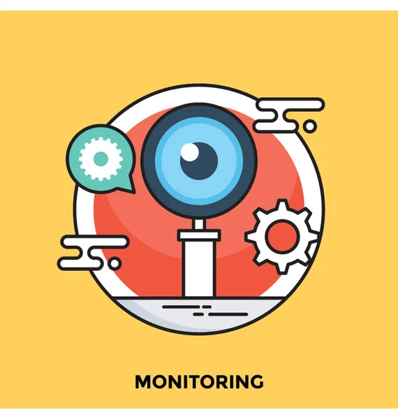 Monitoramento Flat Vector Icon —  Vetores de Stock