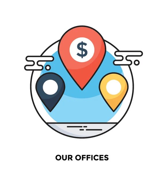 stock vector Our Offices Flat vector Icon