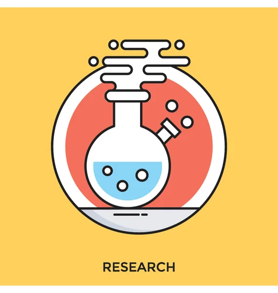 Investigación Plana Vector Icono — Archivo Imágenes Vectoriales