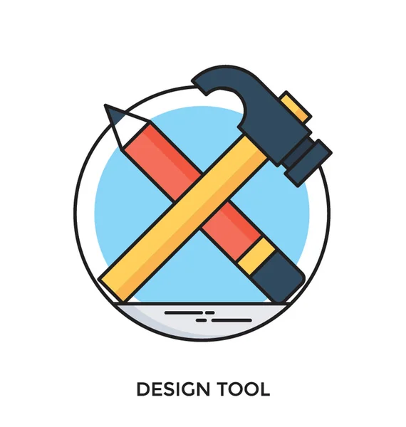Design Tools Flat Vector Icon — Stock Vector