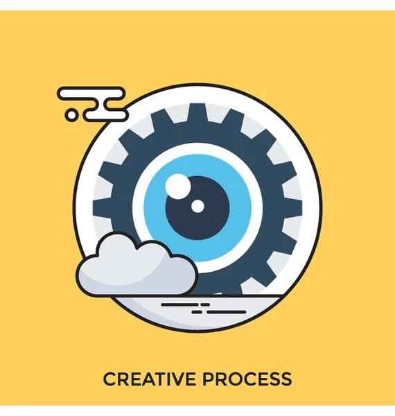 Proceso Creativo Icono Vector Plano — Archivo Imágenes Vectoriales