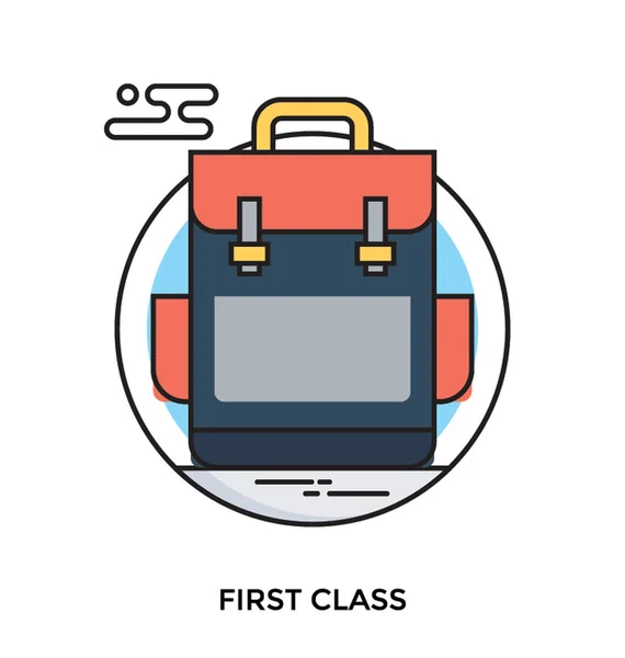 Icono Vector Plano Primera Clase — Vector de stock