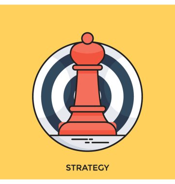 Strateji düz vektör simgesi