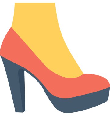 Topuk ayakkabı düz vektör simgesi