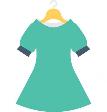 Kadın Elbisesi Düz Vektör Simgesi