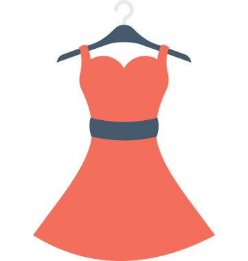 Kadın Elbisesi Düz Vektör Simgesi